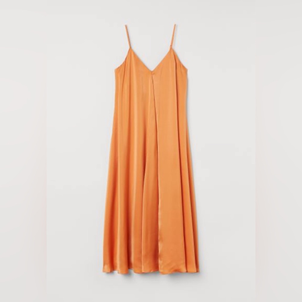 H&M orange satin dress